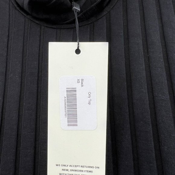 LETT Women's Black Orly Sleeveless Mock Neck Top Blouse Wide Rib sz XS Verishop - Picture 3 of 7
